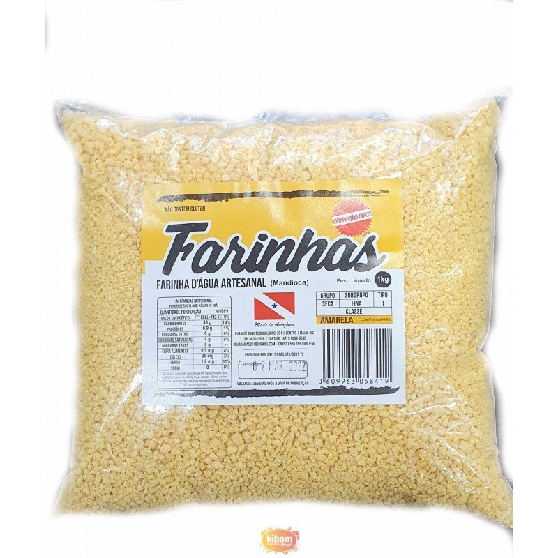 Farinha de Mandioca D’água Artesanal Iguarias do Norte 1kg