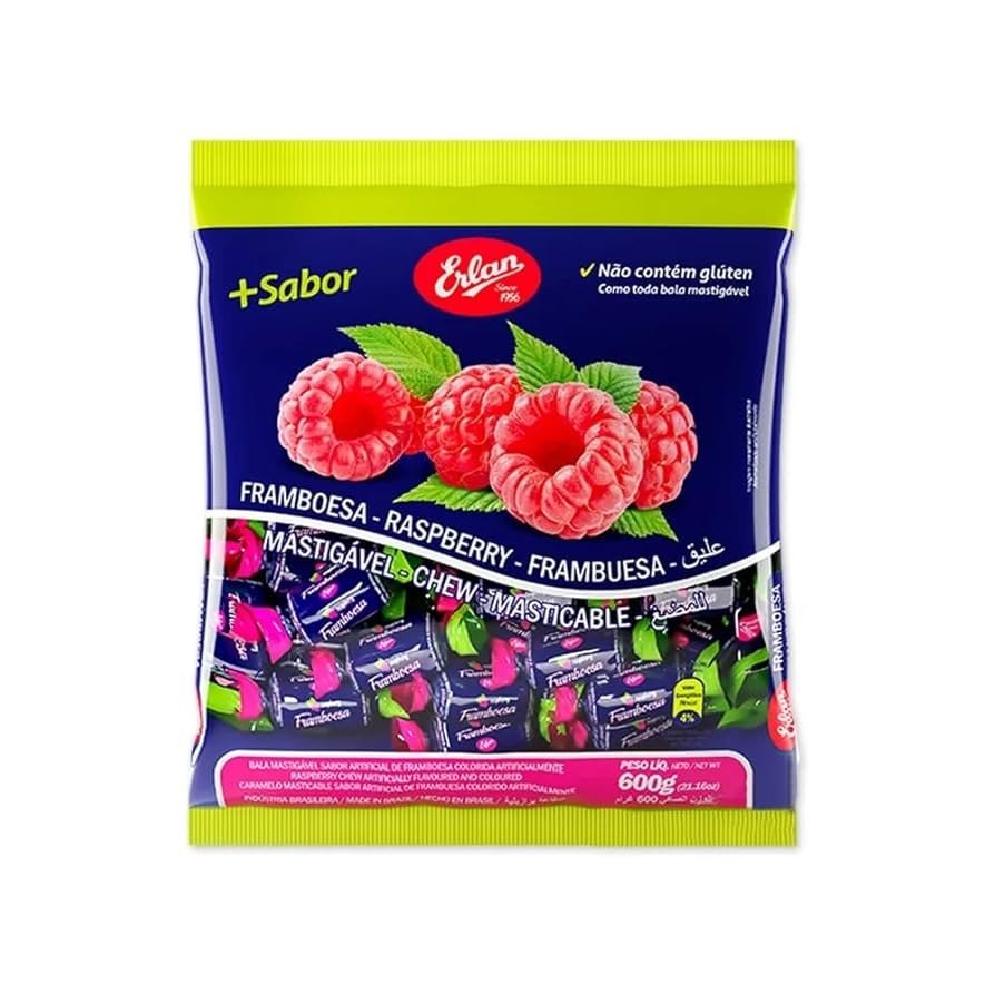 Bala de Framboesa Erlan 400g