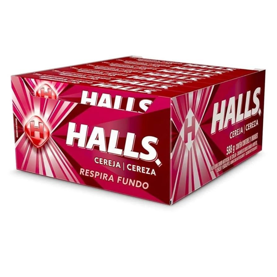 Bala Halls Sabor Cereja Display 21 Unidades