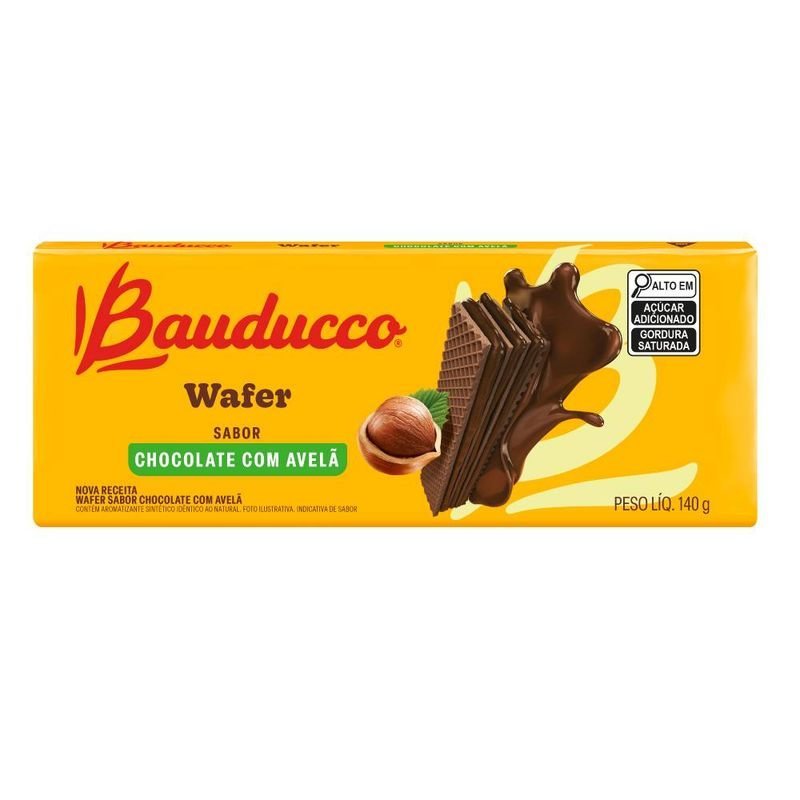 Wafer Chocolate com Avelã Bauducco 140g