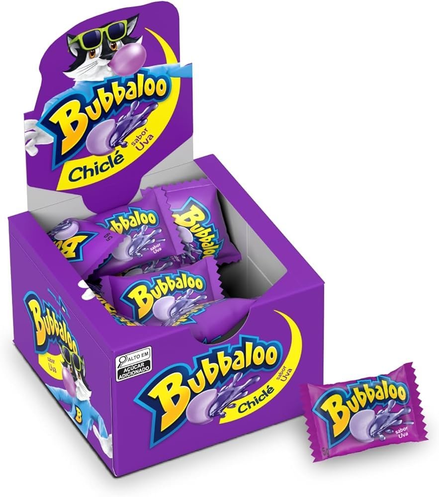 Chiclete Bubbaloo Sabor Uva Display 60 x 5g