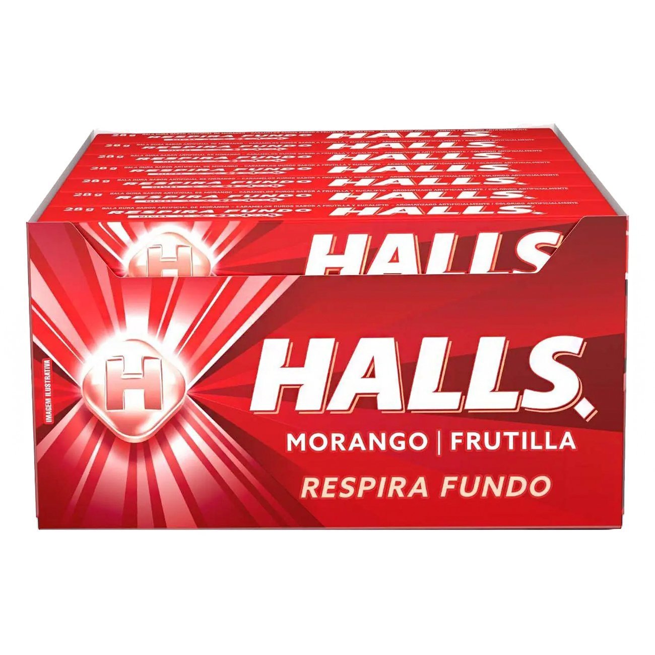 Bala Halls Morango Display 21 Unidades - Imagem 2