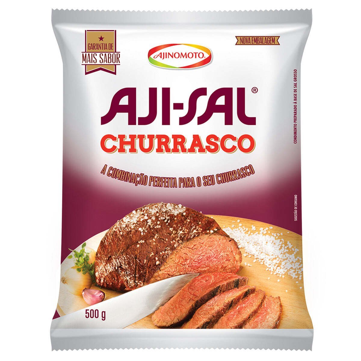 Sal Grosso AjiSal Churrasco Ajinomoto 500g - Imagem 3