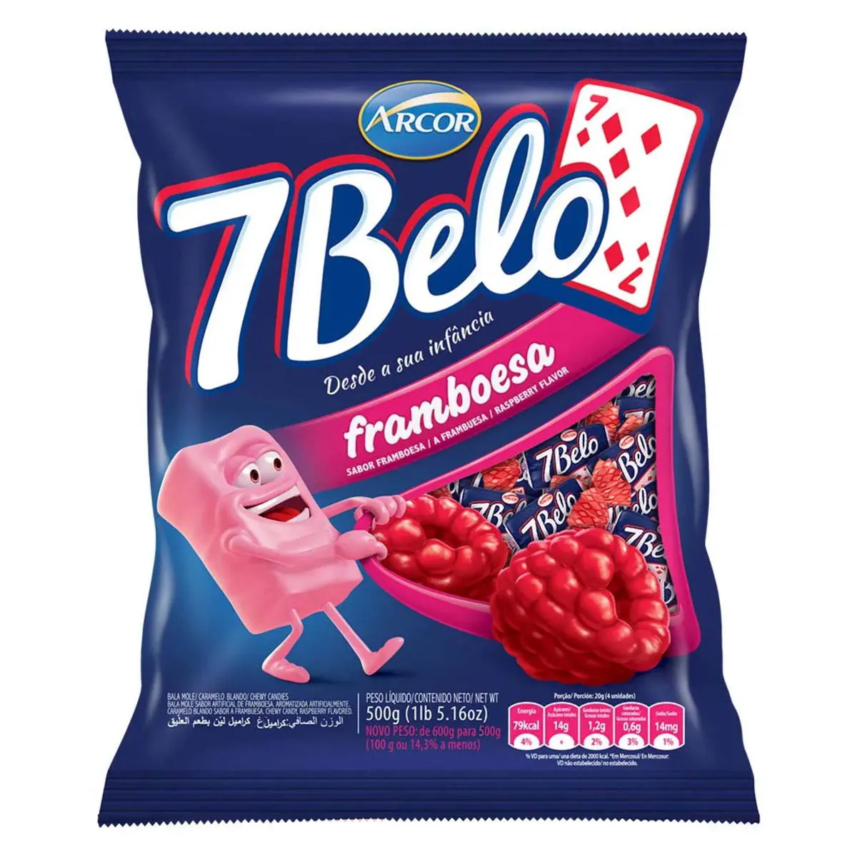 BALA 7 BELO FRAMBOESA 500GR