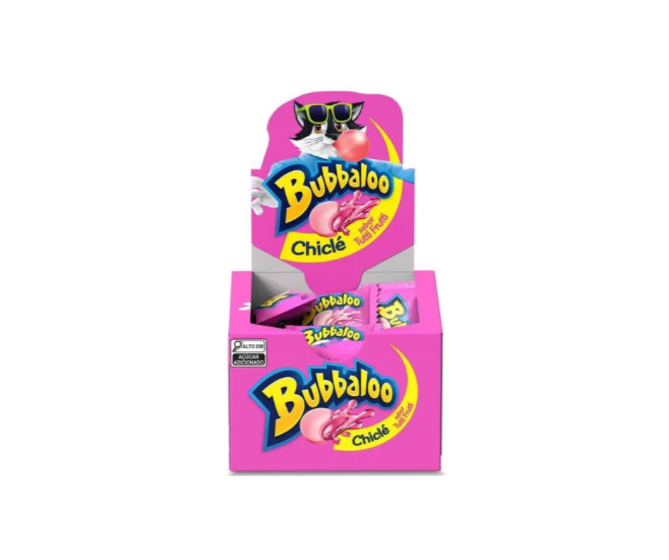 CHICLETE BUBBALOO TUTTI-FRUTTI DISPLAY C/ 60UN X 5GR