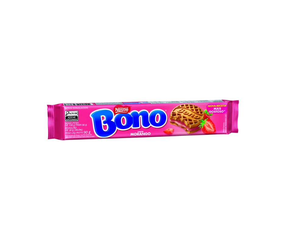 BISCOITO RECHEADO BONO MORANGO 90GR