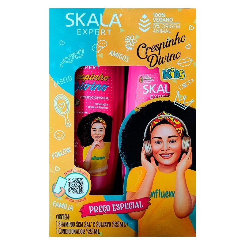 Kit Shampoo + Condicionador Kids Crespinho Divino Skala 325Ml