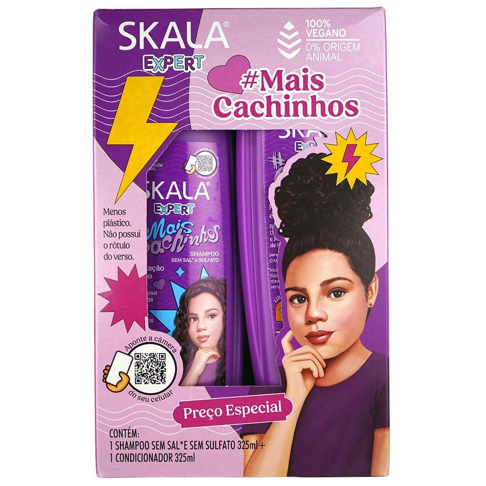 Kit Shampoo + Condicionador Kids Mais Cachinhos Skala 325Ml