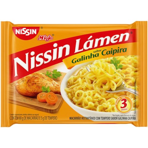MACARRAO INST NISSIN GALINHA CAIPIRA 85G / NOODLES NISSIN GALINA 85G