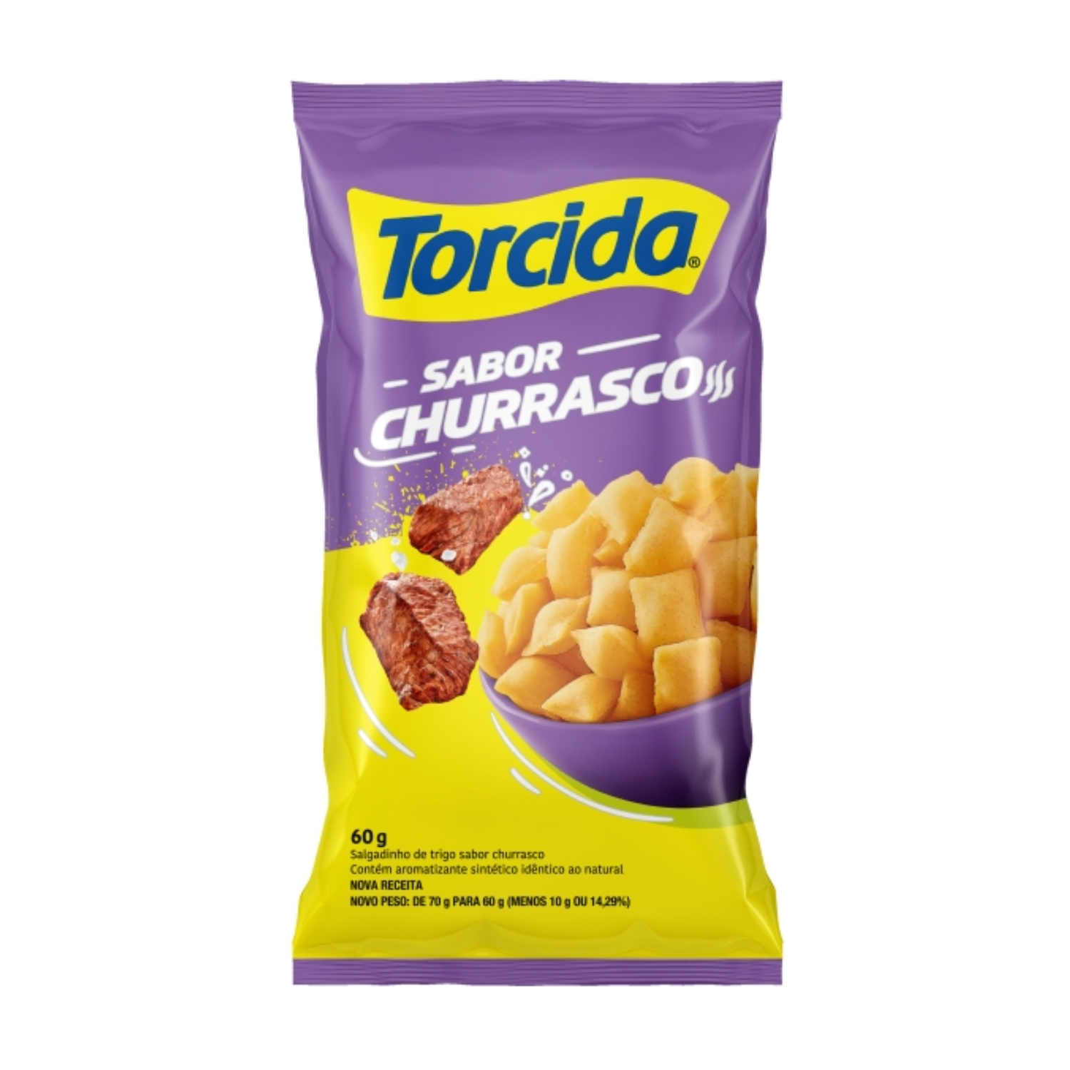 SALGADINHO TORCIDA CHURRASCO 60G / SALATINI BARBECUE TORCIDA 60G