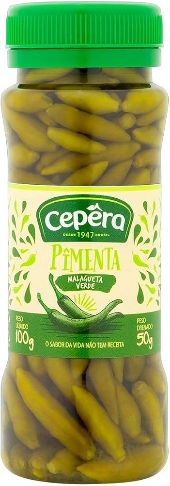 PIMENTA PEPERONCINO MALAGUETA VERDE CEPERA 200G DRENADO 85G