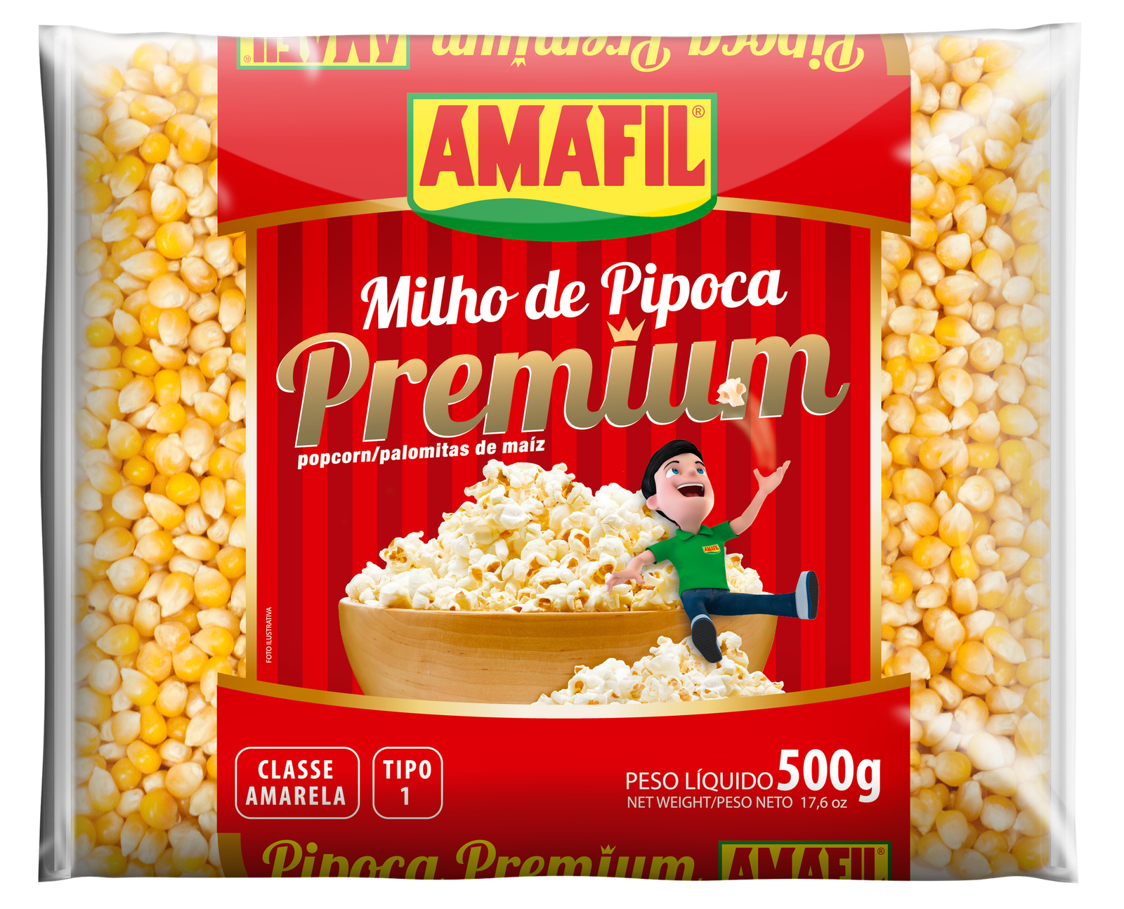 MILHO PIPOCA PREMIUM AMAFIL 500G / MAIS POPCORN AMAFIL 500G