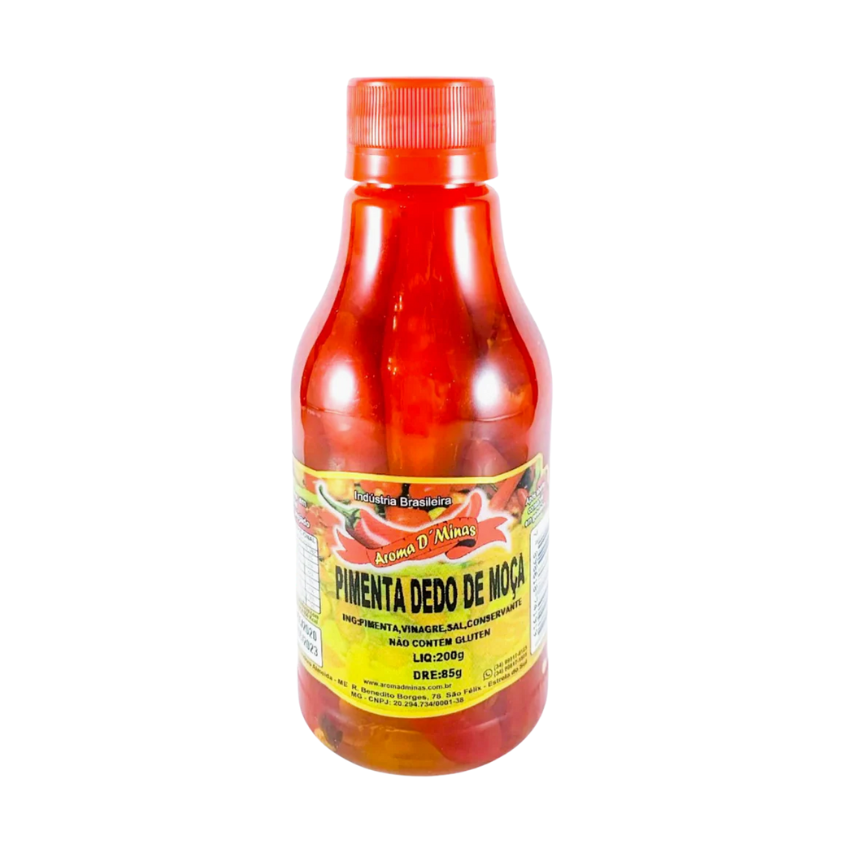 PIMENTA PEPERONCINO DEDO DE MOCA AROMA DE MINAS 200G DRENADO 85G