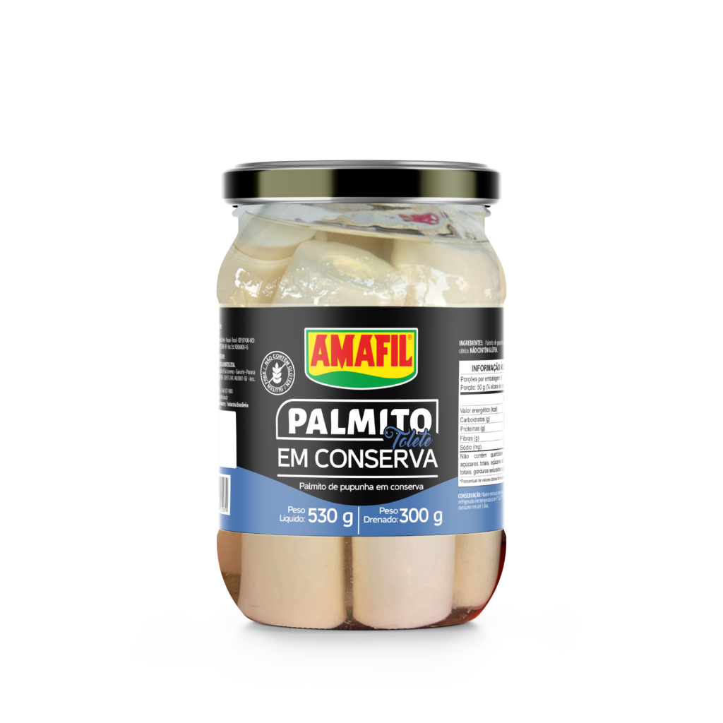 PALMITO VIDRO AMAFIL EM RODELA 530G / PALMITO IN VETRO AMAFIL A FETTE 530G